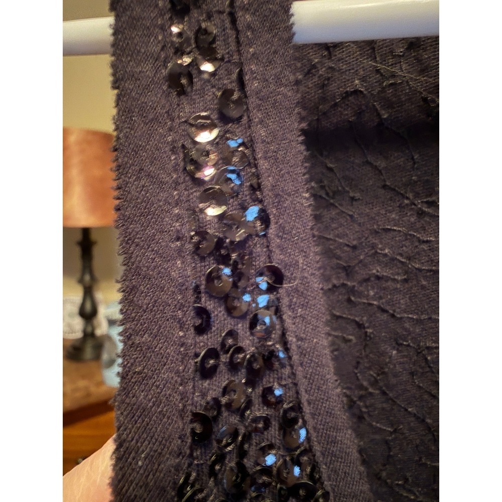 J.Crew Womens Black Sequin Tank Top Sleeveless Scoop Neck Party Blouse Large - Picture 7 of 10